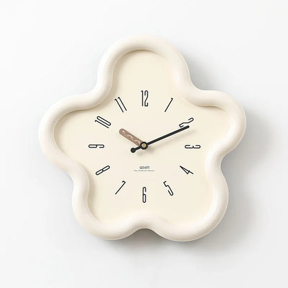 Cream Style Living Room Wall Clock Minimalist Digital Clock