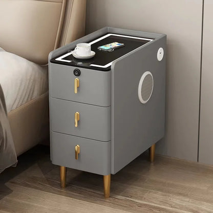 Nordic Style Intelligent Solid Wood Bedside Table